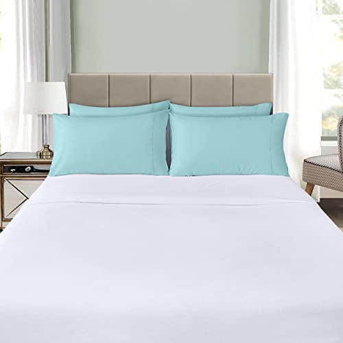 Utopia Bedding Queen Pillow Cases - 4 Pack - Envelope Closure - Soft Brushed Microfiber Fabric - Shrinkage and Fade Resistant Pillow Cases Queen Size 20 X 30 Inches (Queen, Spa Blue)