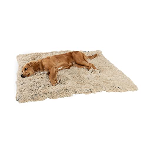 Taupe Calming Shag Fur Pet Throw Blanket, Taupe, 30"x40"