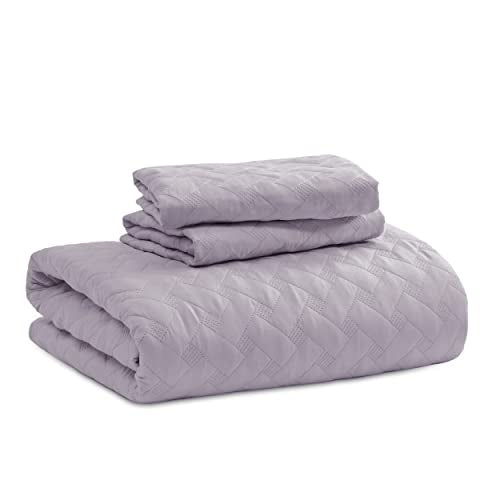 Bedsure Queen Quilt Bedding Set - Lightweight Summer Quilt Full/Queen - Raindrops Purple Bedspread Queen Size - Bedding Coverlet for All Seasons (Includes 1 Quilt, 2 Pillow Shams)