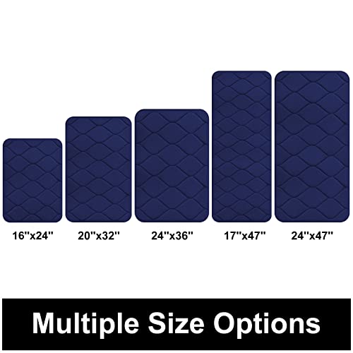 Navy Blue Memory Foam Bath Mat, Ultra Soft, Non-Slip, and Machine Washable