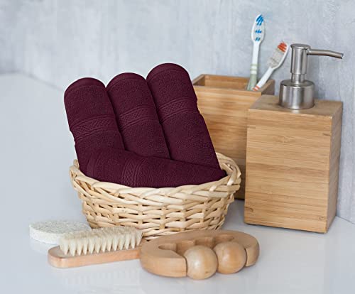 Utopia Towels 8-Piece Premium Towel Set, 2 Bath Towels, 2 Hand Towels, and 4 Wash Cloths, 600 GSM 100% Ring Spun Cotton Highly Absorbent Towels for Bathroom, Gym, Hotel, and Spa (Burgundy)