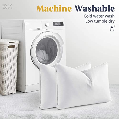 Classic White Goose Feather and Down Pillows, Set of 2 Standard Size