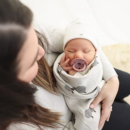 Sheep/Light Pink Lightweight Unisex Baby Swaddle Blanket - 100% Luxury Cotton