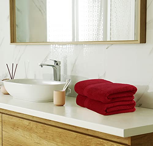 Utopia Towels 8-Piece Premium Towel Set, 2 Bath Towels, 2 Hand Towels, and 4 Wash Cloths, 600 GSM 100% Ring Spun Cotton Highly Absorbent Towels for Bathroom, Gym, Hotel, and Spa (Red)