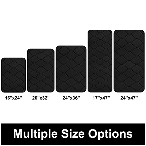 Black Memory Foam Bath Mat, Ultra Soft, Non-Slip, and Machine Washable