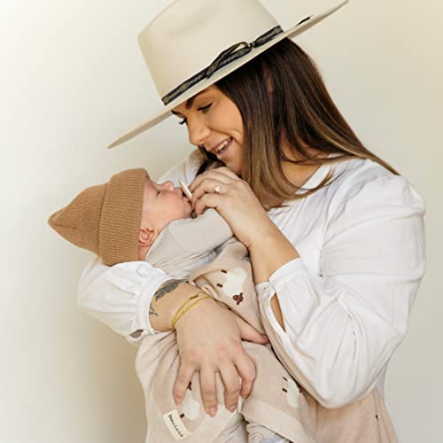 Sheep/Ivory Lightweight Unisex Baby Swaddle Blanket - 100% Luxury Cotton