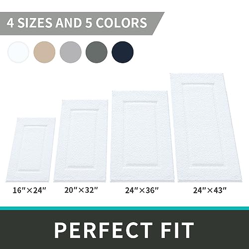 White Large Ultra Absorbent Soft Non-Slip Bath Mat