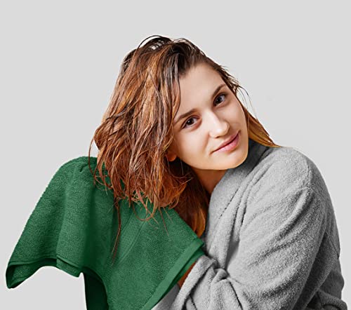 Utopia Towels 8-Piece Premium Towel Set, 2 Bath Towels, 2 Hand Towels, and 4 Wash Cloths, 600 GSM 100% Ring Spun Cotton Highly Absorbent Towels for Bathroom, Gym, Hotel, and Spa (Hunter Green)