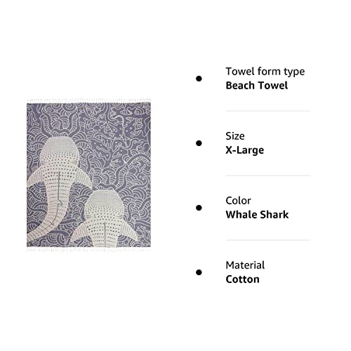 Whale Shark XL Turkish Beach Towel - 100% Organic Cotton, Quick Dry