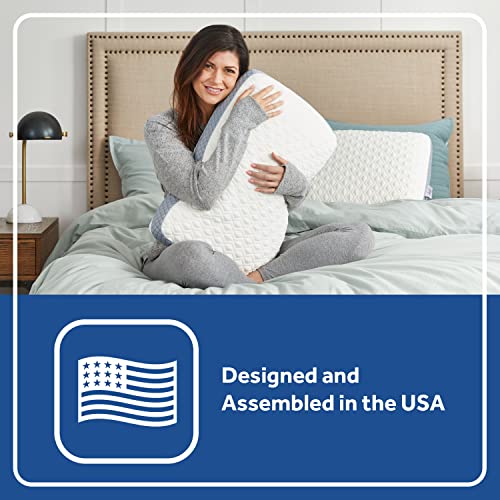 White/Grey Molded Adaptive Memory Foam Bed Pillow for Pressure Relief