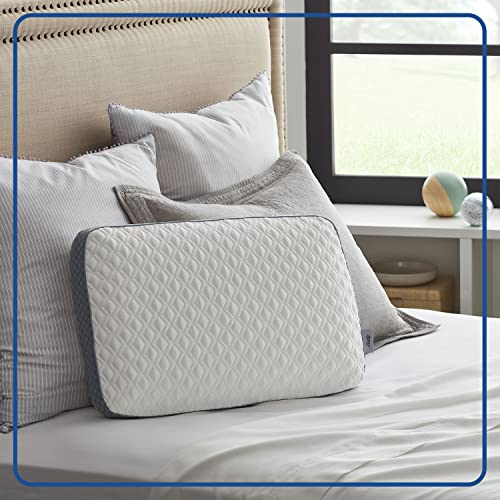 White/Grey Molded Adaptive Memory Foam Bed Pillow for Pressure Relief