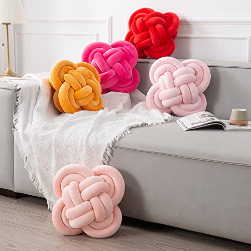 Red Knot Pillow - Modern Knot Pillow - Knot Ball Pillow Cushion Modern Throw Pillow