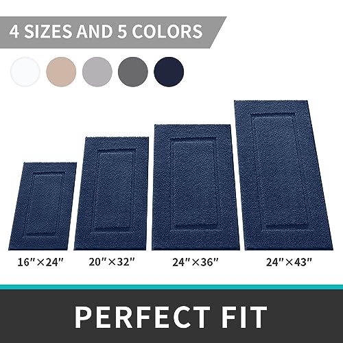 Navy Large Ultra Absorbent Soft Non-Slip Bath Mat