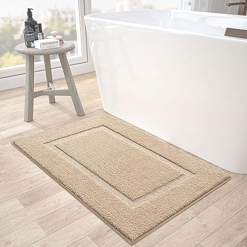 Beige Large Ultra Absorbent Soft Non-Slip Bath Mat