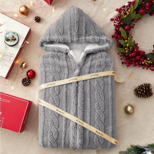 Grey Hooded Wearable Poncho Blanket, Sleeveless
