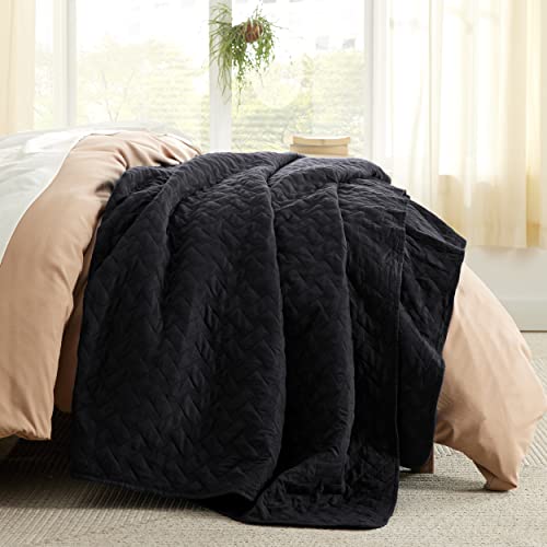 Bedsure Queen Quilt Bedding Set - Lightweight Summer Quilt Full/Queen - Black Bedspreads Queen Size - Bedding Coverlets for All Seasons (Includes 1 Quilt, 2 Pillow Shams)
