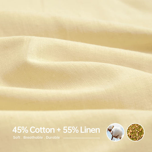 Canary Yellow King Size Belgian Linen Sheet Set