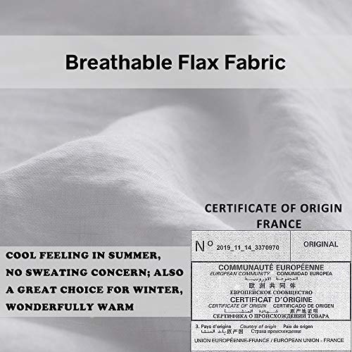 White French Linen Pillowcase Queen Size Set of 2