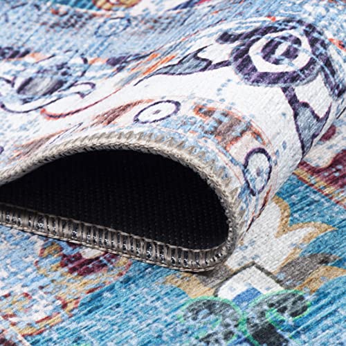 GLN Rugs Machine Washable Area Rug, Rugs for Living Room, Rugs for Bedroom, Bathroom Rug, Kitchen Rug, Printed Vintage Rug, Home Decor Traditional Carpet