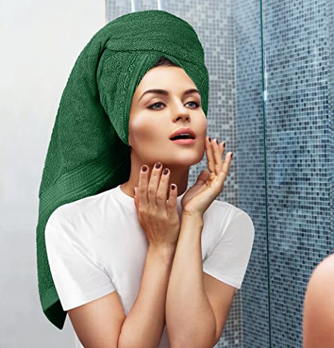 Utopia Towels 8-Piece Premium Towel Set, 2 Bath Towels, 2 Hand Towels, and 4 Wash Cloths, 600 GSM 100% Ring Spun Cotton Highly Absorbent Towels for Bathroom, Gym, Hotel, and Spa (Hunter Green)