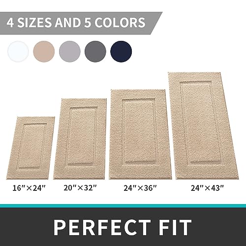 Beige Large Ultra Absorbent Soft Non-Slip Bath Mat