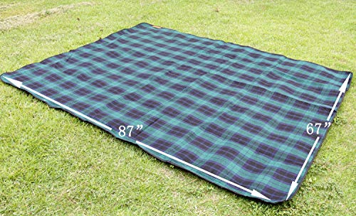 Green Plaid Waterproof Picnic Blanket
