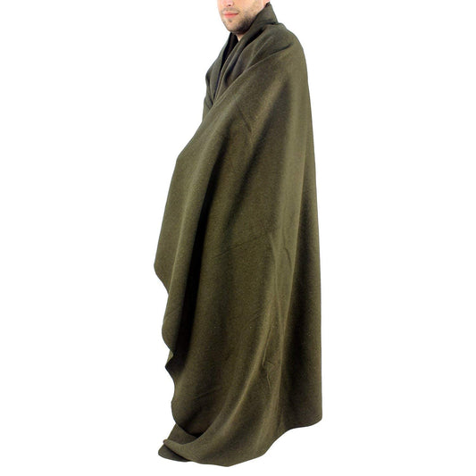 Olive Drab Green Warm Fire Retardant Blanket, 66" x 90" (80% Wool)-US Military Style