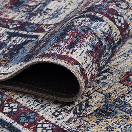 GLN Rugs Machine Washable Area Rug, Rugs for Living Room, Rugs for Bedroom, Bathroom Rug, Kitchen Rug, Printed Vintage Rug, Home Decor Traditional Carpet