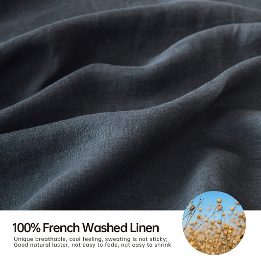 Storm Grey King Size Belgian Linen Sheet Set