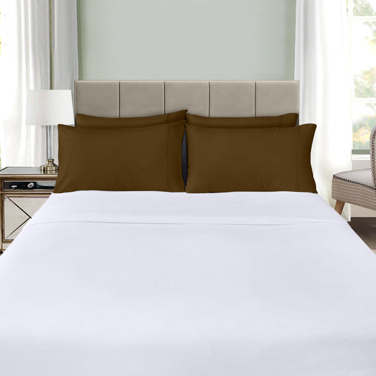 Utopia Bedding Queen Pillowcases - 4 Pack - Envelope Closure - Soft Brushed Microfiber Fabric - Shrinkage and Fade Resistant Pillow Covers Queen Size 20 X 30 Inches (Queen, Mocha)