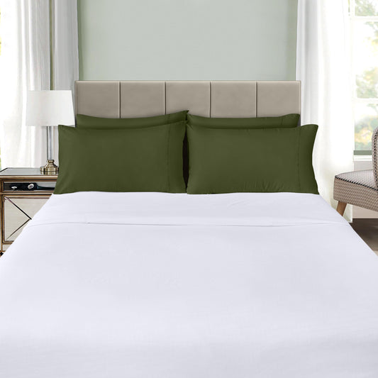 Utopia Bedding Queen Pillow Cases - 4 Pack - Envelope Closure - Soft Brushed Microfiber Fabric - Shrinkage and Fade Resistant Pillow Cases Queen Size 20 X 30 Inches (Queen, Olive)