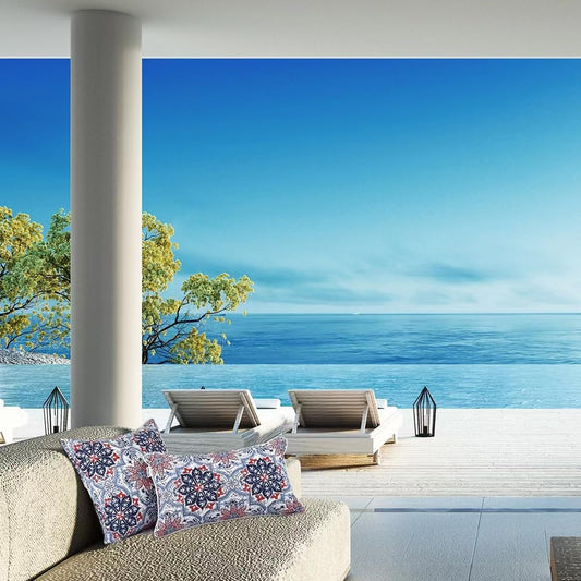 JMGBird Patio Pillows Outdoor Waterproof Set of 2 Outdoor Throw Pillows with Inserts included18×18 Inch Outdoor Pillow for Patio Furniture