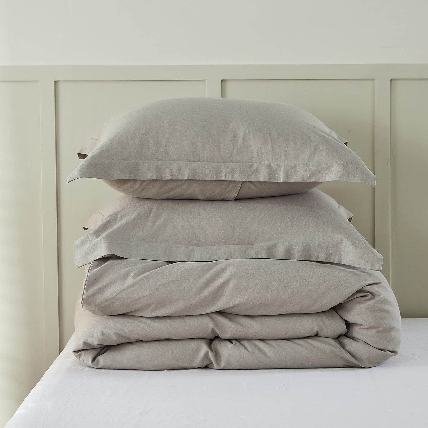 Cloud Grey King Size French Linen Duvet Cover Set