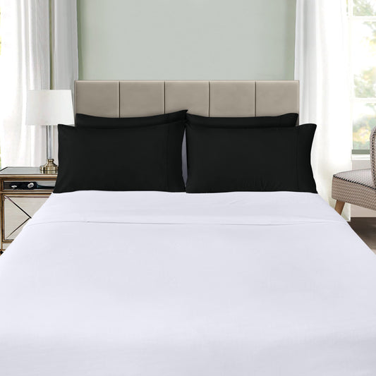 4 Pack Black Microfiber Queen Pillow Cases