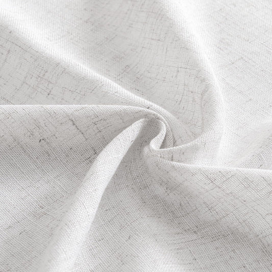MIULEE White Linen Curtains 84 Inch Length for Bedroom Living Room, Soft Thick Linen Textured Window Drapes Semi Sheer Light Filtering Rod Pocket Back Tab Burlap Look Farmhouse Decor, 2 Panels