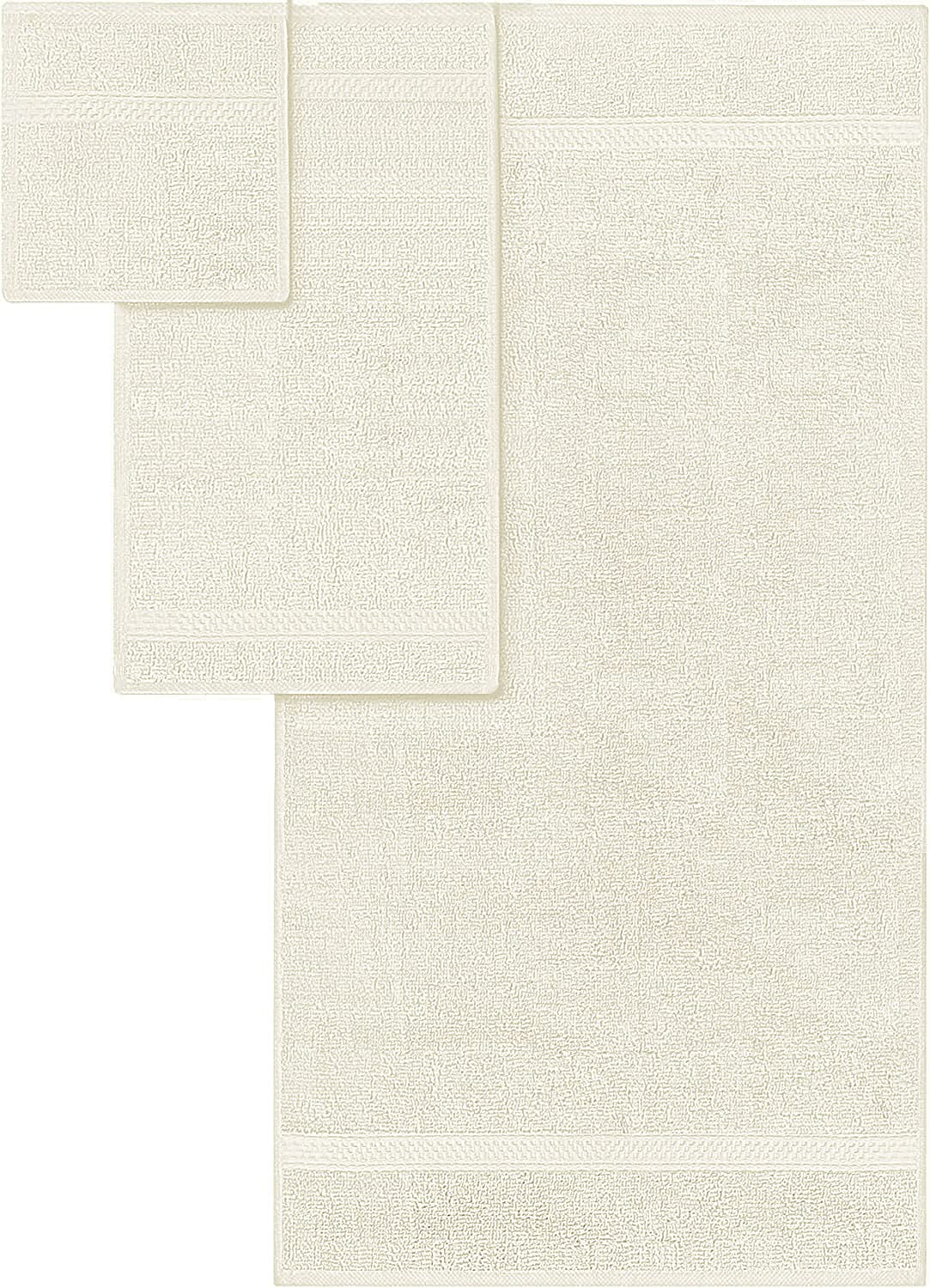 Utopia Towels 8-Piece Premium Towel Set, 2 Bath Towels, 2 Hand Towels, and 4 Wash Cloths, 600 GSM 100% Ring Spun Cotton Highly Absorbent Towels for Bathroom, Gym, Hotel, and Spa (Ivory)