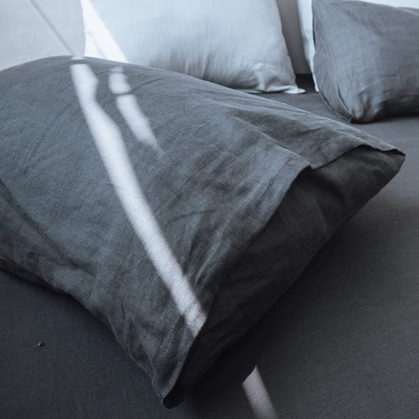 Storm Grey King Size Belgian Linen Sheet Set