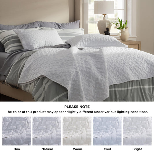 Bedsure Queen Quilt Bedding Set - Lightweight Spring Quilt Full/Queen - White Bedspreads Queen Size - Bedding Coverlets for All Seasons (Includes 1 Quilt, 2 Pillow Shams)