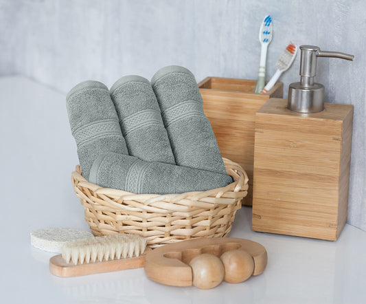 Utopia Towels 8-Piece Premium Towel Set, 2 Bath Towels, 2 Hand Towels, and 4 Wash Cloths, 600 GSM 100% Ring Spun Cotton Highly Absorbent Towels for Bathroom, Gym, Hotel, and Spa (Cool Grey)