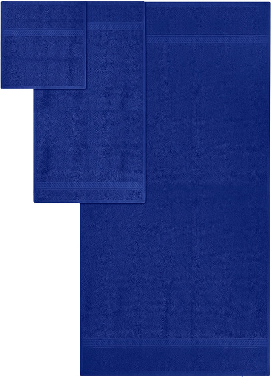 Utopia Towels 8-Piece Premium Towel Set, 2 Bath Towels, 2 Hand Towels, and 4 Wash Cloths, 600 GSM 100% Ring Spun Cotton Highly Absorbent Towels for Bathroom, Gym, Hotel, and Spa (Royal Blue)