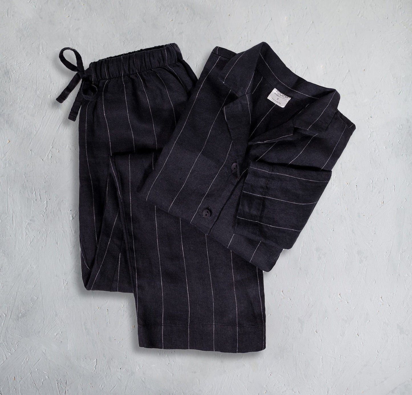 Men's Pinstripe Linen Pajamas