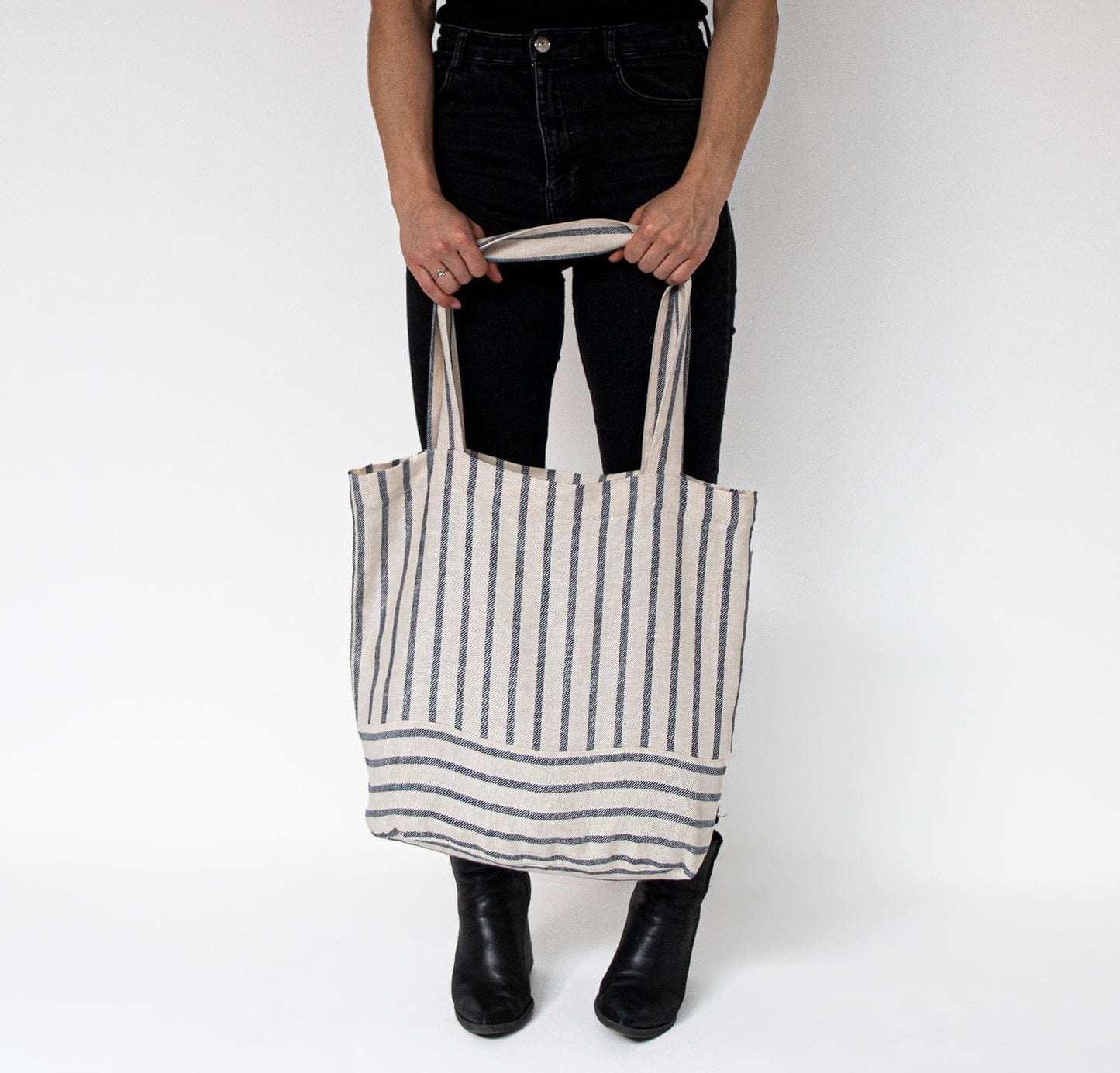 French Stripe Linen Tote