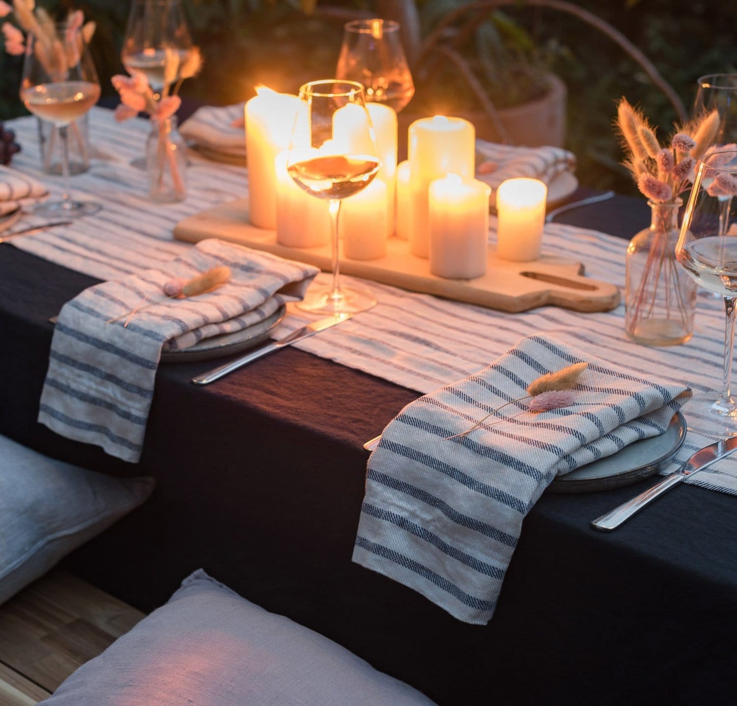 French Stripe Linen Napkin Set
