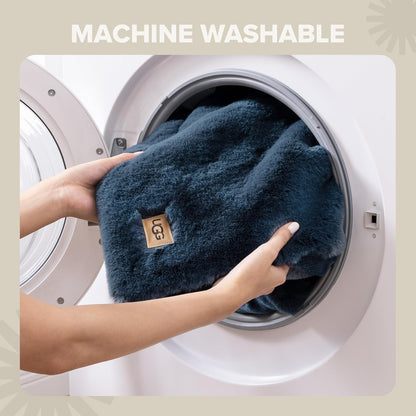 UGG Euphoria Blue Plush Faux Fur Reversible Throw Blanket