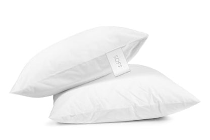 Digital Decor Set of Two 100% Cotton Hotel Down-Alternative Made in USA Pillows - Three Comfort Levels! (Silver, Standard)
