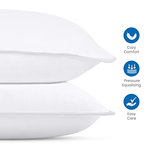 Utopia Bedding Bed Pillows for Sleeping (White), Queen Size, Set of 2, Hotel Pillows, Cooling Pillows for Side, Back or Stomach Sleepers