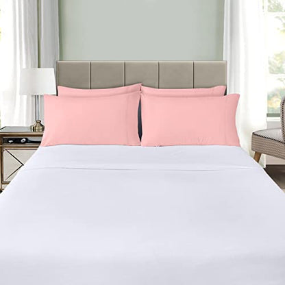 Utopia Bedding Queen Pillow Cases - 4 Pack - Envelope Closure - Soft Brushed Microfiber Fabric - Shrinkage and Fade Resistant Pillow Cases Queen Size 20 X 30 Inches (Queen, Pink)