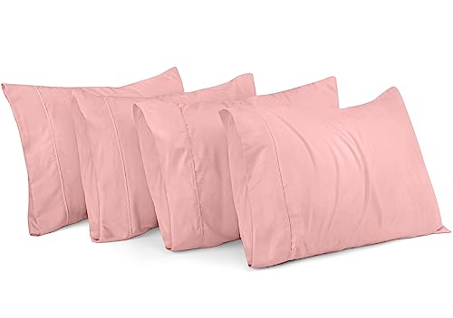 Utopia Bedding Queen Pillow Cases - 4 Pack - Envelope Closure - Soft Brushed Microfiber Fabric - Shrinkage and Fade Resistant Pillow Cases Queen Size 20 X 30 Inches (Queen, Pink)