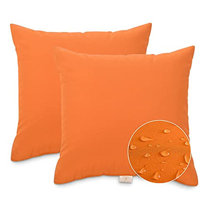 JMGBird Outdoor Pillows Set of 2 Outdoor Throw Pillows Waterproof with Insert 18×18 Inch Outdoor Pillow for Patio Furniture