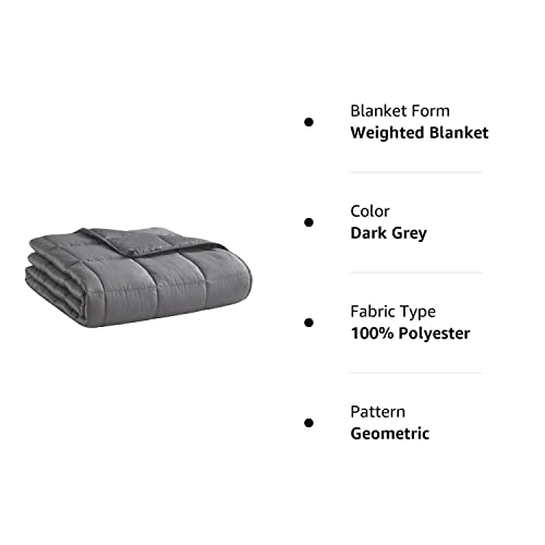 Weighted Blanket (Dark Grey,48"x72"-15lbs) Cooling Breathable Heavy Blanket Microfiber Material with Glass Beads Big Blanket for Adult All-Season Summer Fall Winter Soft Thick Comfort Blanket